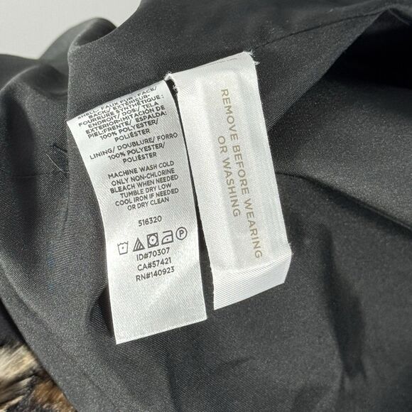 LOFT Sz 16 Plus Leopard Cheetah Print Faux Fur Coat Jacket Teddy Soft BEAUTIFUL - Picture 13 of 16